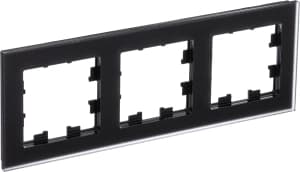 Рамка Systeme AtlasDesign Nature, 3 поста (Матовое чёрное стекло)