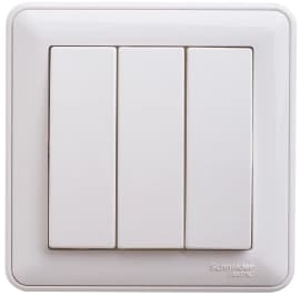 Выключатели трёхклавишные Schneider W59 (Белый)