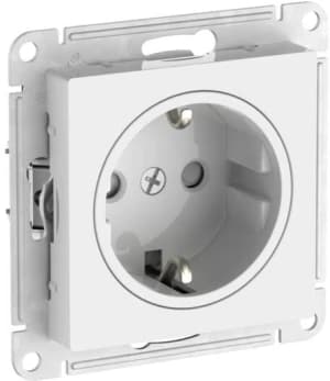 Розетка электрическая Schneider со шторками на автозажимах (Белый)