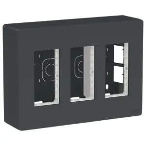 UNICA SYSTEM+ БЛОК открытой установки 3х2 АНТРАЦИТ