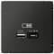 Зарядное устройство USB Schneider, USB-A (1.5A) + USB-C (3A, 45Вт) (Базальт)