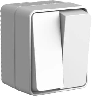 Влагозащищенный двухклавишный выключатель IP54 (Серый)