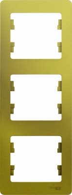 Рамка Systeme Glossa, 3 поста, вертикальная, Фисташковая