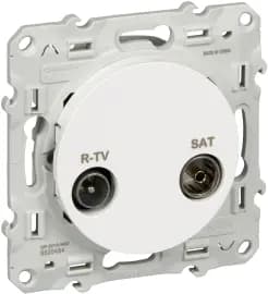 Розетки TV, радио и спутник Schneider Odace (Белый)