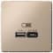 Зарядное устройство USB Schneider, USB-A (1.5A) + USB-C (3A, 45Вт) (Песочный)