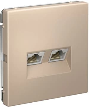 Розетка информационная RJ45 двойная категория 6a (Песочный)