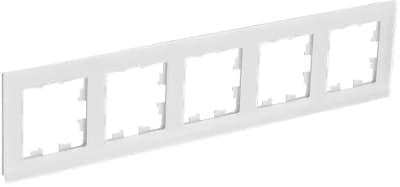Рамка Systeme AtlasDesign Nature, 5 постов (Натуральное стекло, белый)