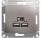 Зарядное устройство USB Schneider, USB-A x 2, 2.1A (Платина)
