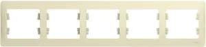 Рамка Systeme Glossa, 5 постов, горизонтальная, Бежевая