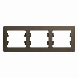 Рамка Systeme Glossa, 3 поста, горизонтальная (шоколад)