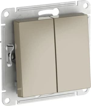 Двухклавишный выключатель на автозажимах (Шампань)