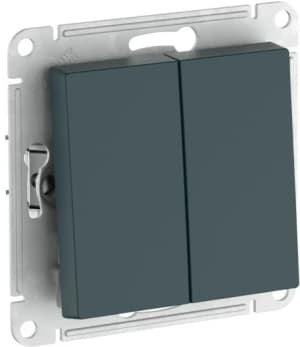 Двухклавишный выключатель на автозажимах (Изумруд)