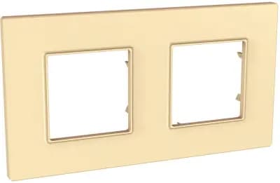 Рамка Unica Quadro двухместная (карамель)