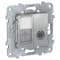 Розетка TV одиночкая + комп.RJ45 кат.6 Unica New (алюминий)