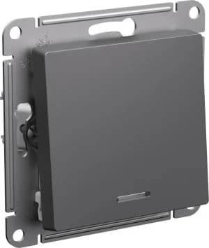 Одноклавишный выключатель с подсветкой (Базальт)