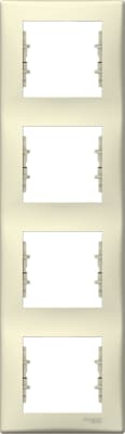 Рамка Schneider Sedna, 4 поста, вертикальная, Бежевая