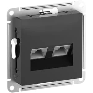 Розетка информационная RJ45 двойная категория 6a (Карбон)