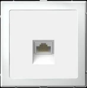 Розетка информационная RJ45 категория 6a AtlasDesign с адаптером (Белый)