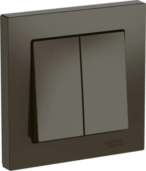 ATLASDESIGN 2-клавишный ВЫКЛЮЧАТЕЛЬ, сх.5, 10АХ, в сборе, быстрозажим. клем., МОККО