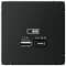 Зарядное устройство USB Schneider, USB-A (1.5A) + USB-C (3A, 45Вт) (Карбон)