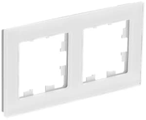 Рамка Systeme AtlasDesign Nature, 2 поста (Натуральное стекло, белый)