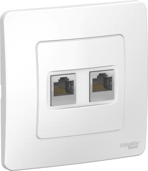 Розетка информационная RJ45 двойная категория 5e (Белый)