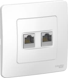 Розетка информационная RJ45 двойная категория 5e (Белый)