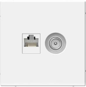 Розетка двойная Systeme Art Gallery ТВ + компьютерная RJ45 кат. 5e (Белый)