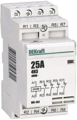 Модульный контактор 4НЗ 25А 230В МК-103 DEKraft