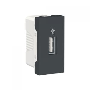 UNICA MODULAR USB-КОННЕКТОР, 1 модуль, АНТРАЦИТ