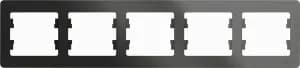 Рамка Systeme Glossa, 5 постов, горизонтальная (антрацит)
