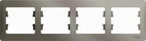 Рамка Systeme Glossa, 4 поста, горизонтальная (платина)