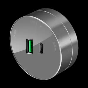 MuitiTrack Розетка 2хUSB (тип А+С) 18Вт, 5В/3А Графит