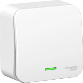 Выключатели одноклавишные с подсветкой Schneider Blanca (накладной монтаж) (Белый)