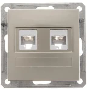 Розетка информационная RJ45 двойная категория 5e Schneider W59 (Шампань)