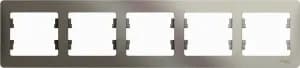 Рамка Systeme Glossa, 5 постов, горизонтальная (платина)