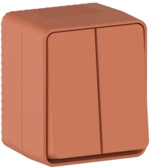 AtlasDesign PROFI IP54 О/У 2-клавишный ВЫКЛЮЧАТЕЛЬ 10 АХ, ТЕРРАКОТОВЫЙ