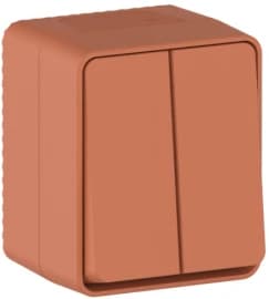 AtlasDesign PROFI IP54 О/У 2-клавишный ВЫКЛЮЧАТЕЛЬ 10 АХ, ТЕРРАКОТОВЫЙ