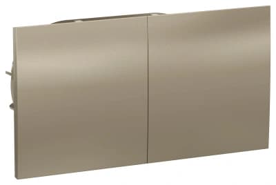 Розетка электрическая двойная со шторками с сдвижными крышками Schneider AtlasDesign (Шампань)