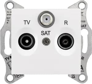 Розетка телевизионная/радио/спутник Sedna оконечная, 1 dB (белый)