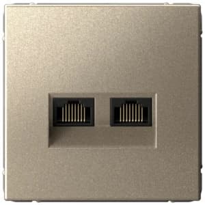 Розетка информационная RJ45 двойная категория 5e (Шампань)