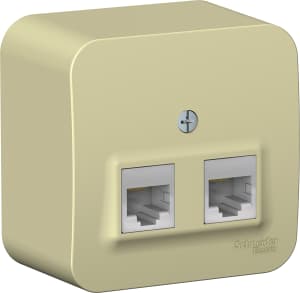BLANCA О/У РОЗЕТКА двойная компьютерная RJ45, кат.5E, ИЗОЛ.ПЛ.,БЕЖЕВЫЙ