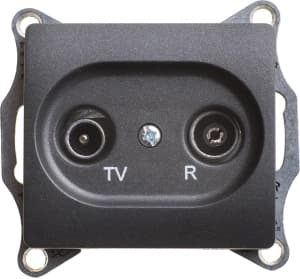Розетка TV-R Glossa проходная 4DB (антрацит)