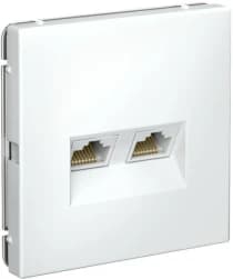 Розетка информационная RJ45 двойная категория 6a (Белый)