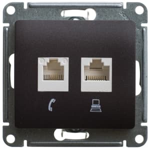 Розетка информационная Schneider Glossa (шоколад)