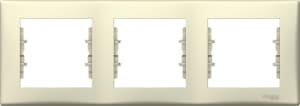 Рамка Schneider Sedna, 3 поста, горизонтальная, Бежевая