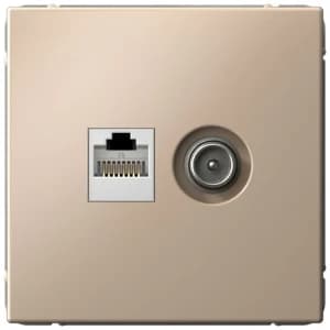 Розетка двойная Systeme Art Gallery ТВ + компьютерная RJ45 кат. 5e (Песочный)