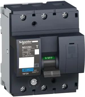 Автоматический выключатель Schneider Acti9 NG125H - 3P - 16A - C - 36kA - 4.5M - 415В
