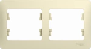 Рамка Systeme Glossa, 2 поста, горизонтальная, Бежевая