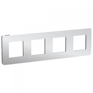 Рамка Schneider Studio Metal, 4 поста (хром/антрацит)